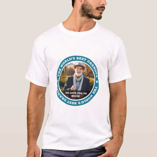 世界のおじいちゃん最高のの写真モダンカスタム。 Tシャツ (正面)