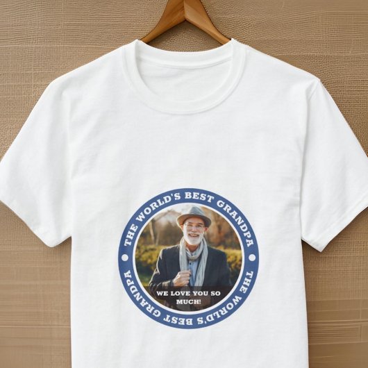 世界のおじいちゃん最高のの写真モダンカスタム。 Tシャツ