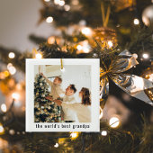 世界のおじいちゃん最高のは | 2枚の写真 セラミックオーナメント