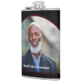 世界のおじいちゃん最高のパパ父の写真をパーソナライズ フラスク (左)