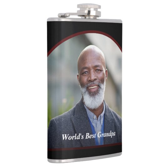 世界のおじいちゃん最高のパパ父の写真をパーソナライズ フラスク (右)