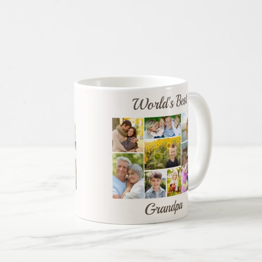世界のおじいちゃん最高の写真コラージュ コーヒーマグカップ (正面右)