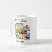 世界のおじいちゃん最高の写真コラージュ コーヒーマグカップ (正面左)