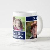 世界のおじいちゃん最高の写真コラージュ ジャンボコーヒーマグカップ (正面右)