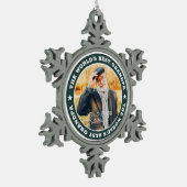 世界のおじい最高のちゃんスターモダンカスタム スノーフレークピューターオーナメント (左)