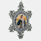 世界のおじい最高のちゃんスターモダンカスタム スノーフレークピューターオーナメント (左)