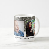 世界のおじい最高のちゃん3フォトコラージュ名前をカスタムする コーヒーマグカップ (正面右)