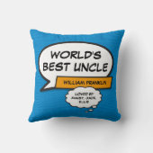 世界のおじさ最高のんのおもしろいクール印刷青 クッション (裏面)