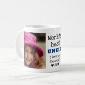 世界のおじ最高のさんがあなたを最も愛する2枚の写真    コーヒーマグカップ (正面左)