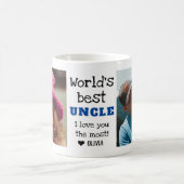 世界のおじ最高のさんがあなたを最も愛する2枚の写真    コーヒーマグカップ (中央)