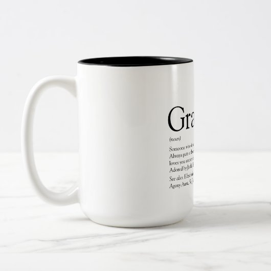 世界のおばあちゃんおばあちゃんの定義 ツートーンマグカップ (左)