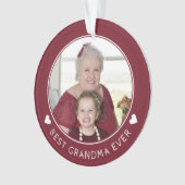 世界のおばあちゃんがかわいい赤い形見の写真 オーナメント (正面)