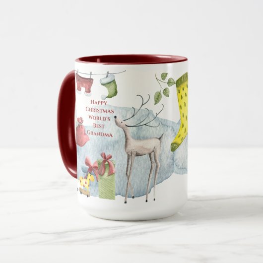 世界のおばあちゃんのための魔法のクリスマスマ最高のグ マグカップ (正面左)
