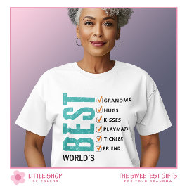 世界のおばあちゃん最高ののチェックリスト Tシャツ