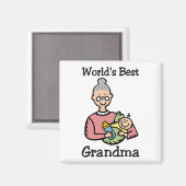 世界のおばあちゃん最高ののマグネット マグネット (正面/裏面)