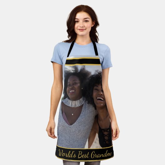 世界のおばあちゃん最高のの写真 エプロン (着用した状態)