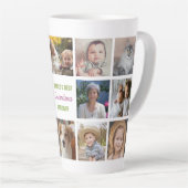 世界のおばあちゃん最高のの名前Instagramフォトコラージュ カフェラテマグ (右アングル)