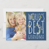 世界のおばあちゃん最高のの母の日の写真カード カード (正面)