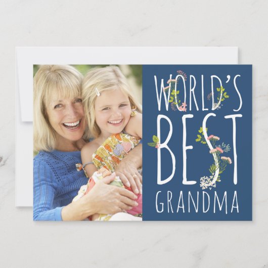 世界のおばあちゃん最高のの母の日の写真カード カード (正面)
