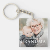 世界のおばあちゃん最高のの祖母のEst Year写真 キーホルダー (正面)