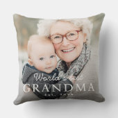 世界のおばあちゃん最高のの祖母のEst Year写真 クッション (裏面)