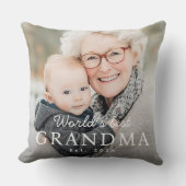 世界のおばあちゃん最高のの祖母のEst Year写真 クッション (正面)