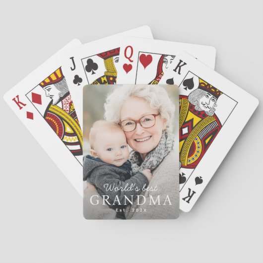 世界のおばあちゃん最高のの祖母のEst Year写真 トランプ (裏面)