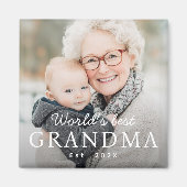 世界のおばあちゃん最高のの祖母のEst Year写真 マグネット (正面)