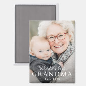 世界のおばあちゃん最高のの祖母のEst Year写真 マグネット (正面/裏面)