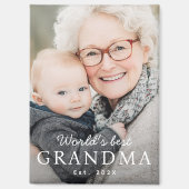 世界のおばあちゃん最高のの祖母のEst Year写真 マグネット (正面)