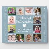 世界のおばあちゃん最高のの素晴らし孫12フォトブルー フォトプラーク (正面)