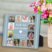 世界のおばあちゃん最高のの素晴らし孫12フォトブルー フォトプラーク