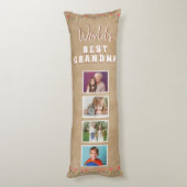 世界のおばあちゃん最高のの花フローラ写真素朴 ボディピロー (裏面 (縦))