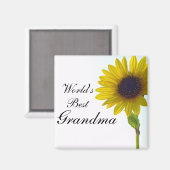 世界のおばあちゃん最高のひまわりマグネット マグネット (正面/裏面)