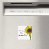 世界のおばあちゃん最高のひまわりマグネット マグネット (インサイチュ (食洗機))