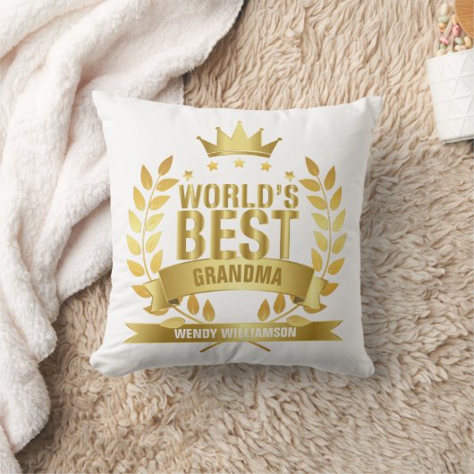世界のおばあちゃん最高のよ、おばあちゃん金ゴールドおもしろい クッション (ブランケット)