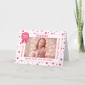 世界のおばあちゃん最高のピンクの写真祖父母の日 カード (正面)