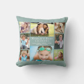 世界のおばあちゃん最高のフォトコラージュグリーン クッション (正面)