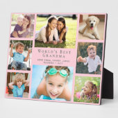 世界のおばあちゃん最高のフォトコラージュピンク フォトプラーク (側面)