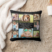 世界のおばあちゃん最高のフォトコラージュブラック クッション (ブランケット)