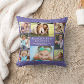 世界のおばあちゃん最高のフォトコラージュ紫 クッション (ブランケット)