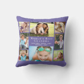 世界のおばあちゃん最高のフォトコラージュ紫 クッション (裏面)