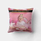 世界のおばあちゃん最高のフォト装飾用クッション クッション (裏面)