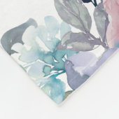 世界のおばあちゃん最高のフローラダスティブルーピンクのフレック フリースブランケット (角)