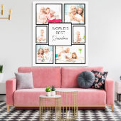 世界のおばあちゃん最高の孫6フォトコラージュ キャンバスプリント (インサイチュ (リビング))