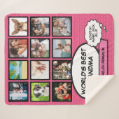 世界のおばあちゃん最高の12写真おもしろい漫画ピンク シェルパブランケット (正面(横))