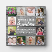 世界のおばあちゃん最高の12写真グランドキッズグレーウッド フォトプラーク (正面)