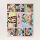 世界のおばあちゃん最高の8フォトコラージュピンク ジグソーパズル (縦)
