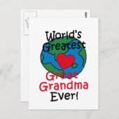 世界のおばあもっとも偉大素晴らしちゃんハート ポストカード (正面/裏面)