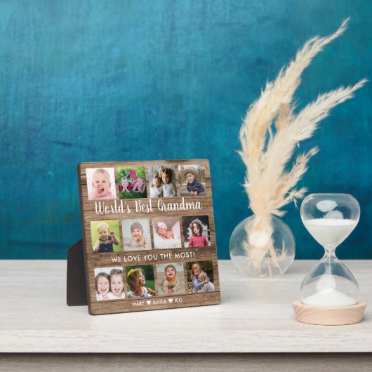 世界のおばあ最高のあおばあちゃん12フォトウッド フォトプラーク (インサイチュ)